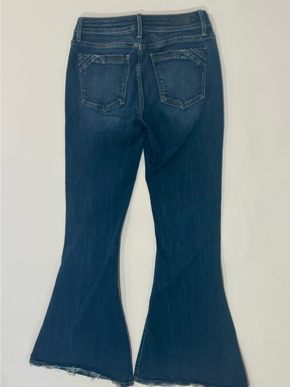 Buckle Black Super Flare Jeans Women’s 27x32 Dark Wash Raw Hem Bell Bottom Y2K - Picture 5 of 11